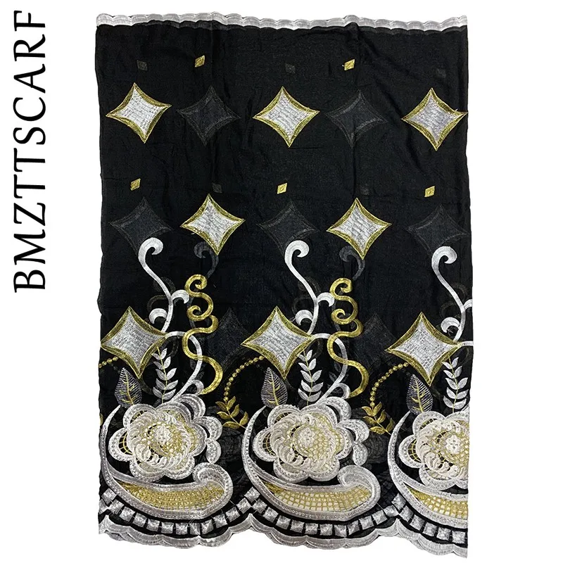 100% хлопковый шарф африканские женские шарфы с вышивкой Женский хиджаб для