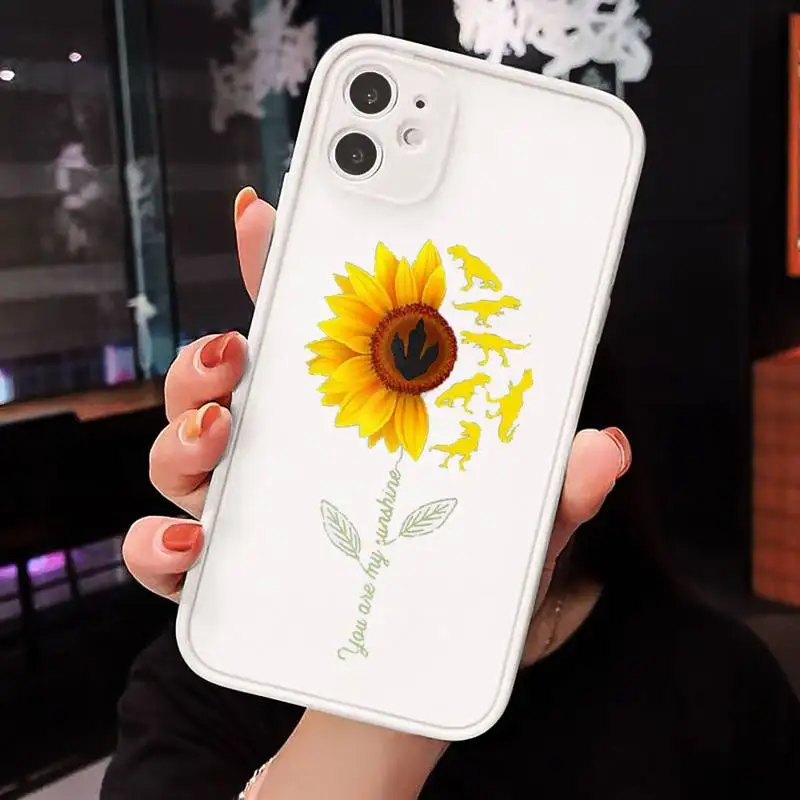 

Sunflower Phone Cases Matte Transparent for iPhone 7 8 11 12 s mini pro X XS XR MAX Plus cover funda
