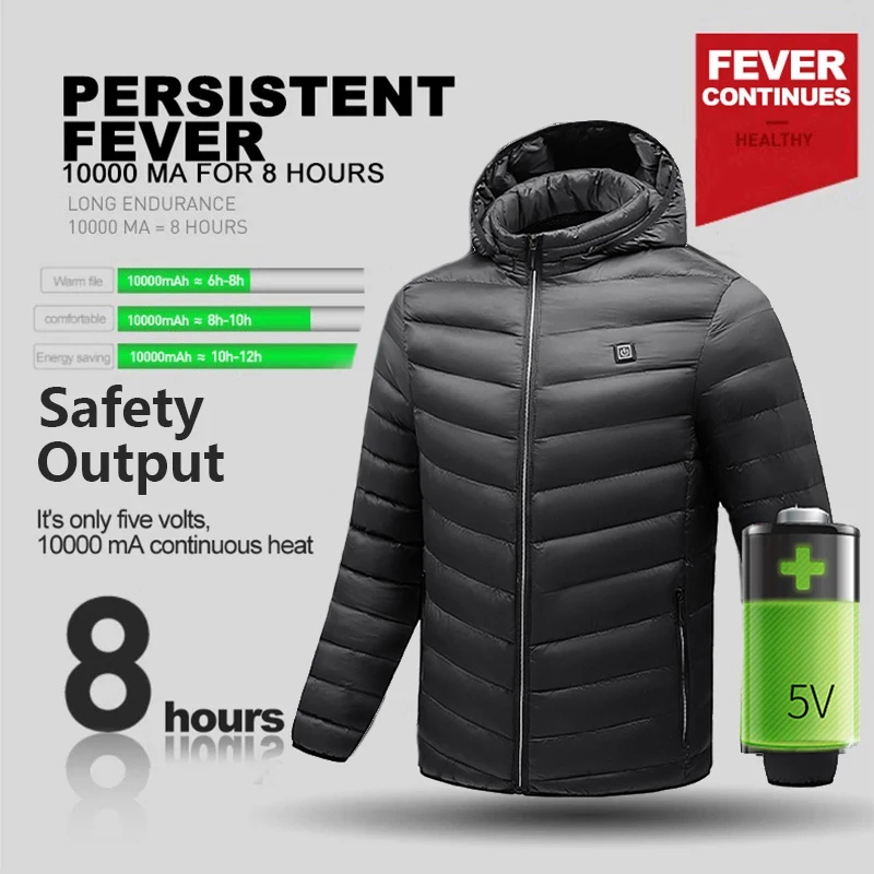 Новинка 2021 мужские зимние теплые флисовые куртки с USB-подогревом парки