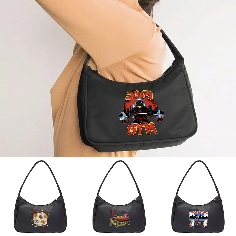 

Women's Mini Underarm Bags Fashion Street Handbag Small Bag Funny Monster Print Casual Underarm Bag Shopping Shoulder Bags