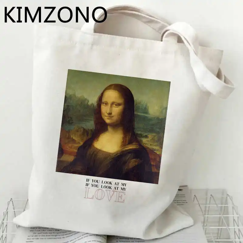 

Сумка для покупок «Мона Лиза», джутовая тканевая многоразовая сумка-шоппер для продуктов, сетчатый мешок для покупки