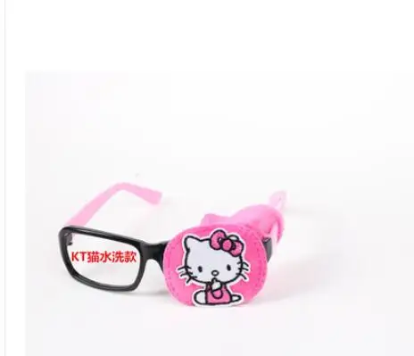 pink KT left-A 1 шт Hellokitty розовый ребенок окклюзия медицинский ленивый глаз патч для глаз для Amblyopia дети Монокуляр близорукий Чехол для очков - Цвет: pink KT left-A