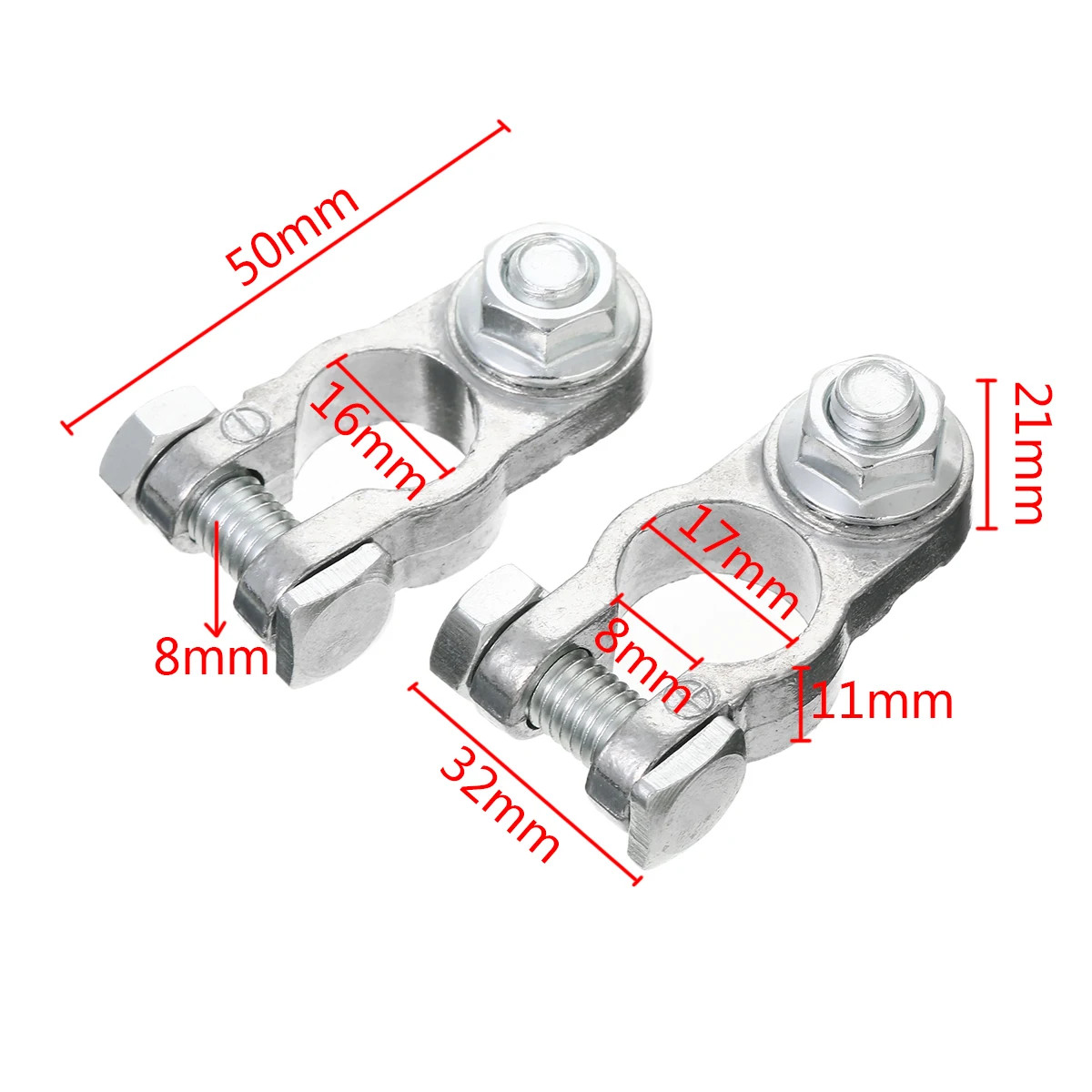 2 шт. автомобильный коннектор аккумуляторов из цинкового сплава с положительным
