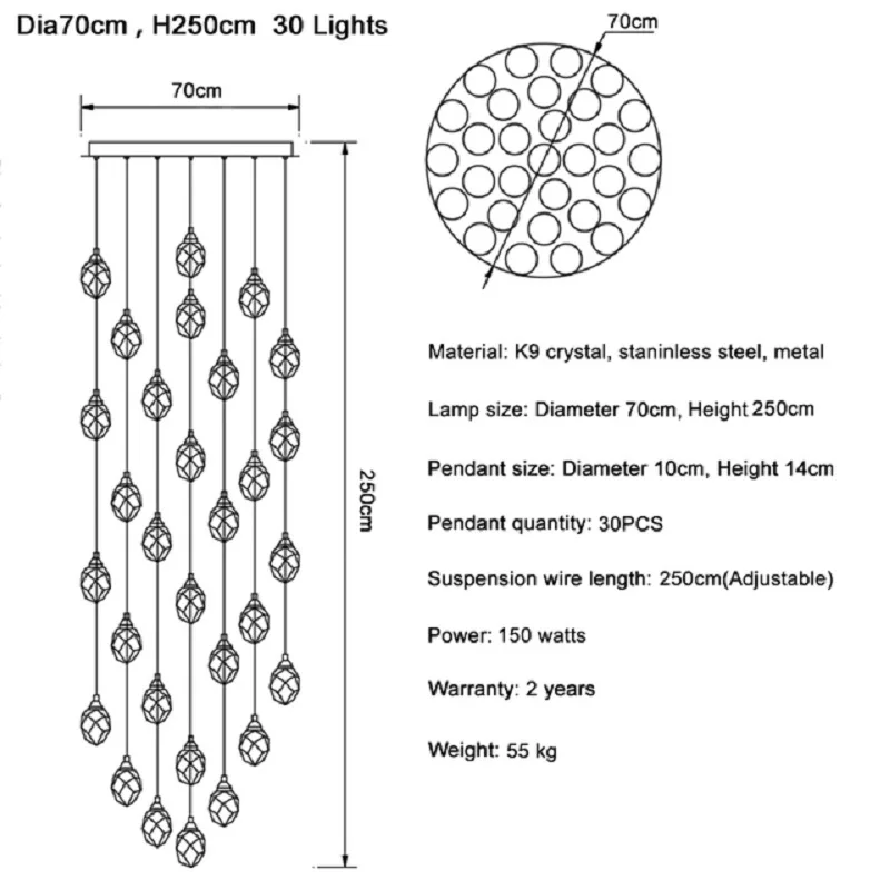 Luxurious diamond crystal droplight big stairs sitting room golden home decoration chandelier lighting led lights | Лампы и освещение