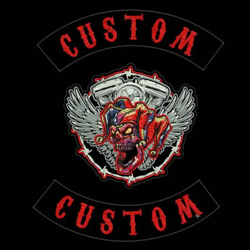 Большой клоун сердце череп крылья вышитые Панк байкерские нашивки Одежда