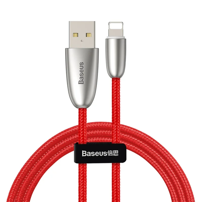 Светодиодный светильник Baseus, usb-кабель для зарядки iPhone xs max xr 8 7 6s plus 11 ipad pro, кабель для быстрой зарядки apple, светильник ning, 2 м - Тип штекера: LED Red