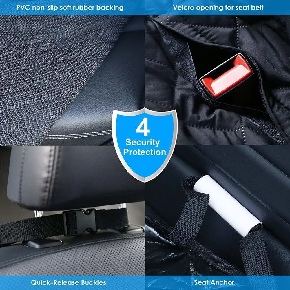 

Dog Seat Covers with Mesh Visual Window Waterproof Nonslip Pet Cars Back Seat with Storage Pockets Dog Hammock for Cars Trucks