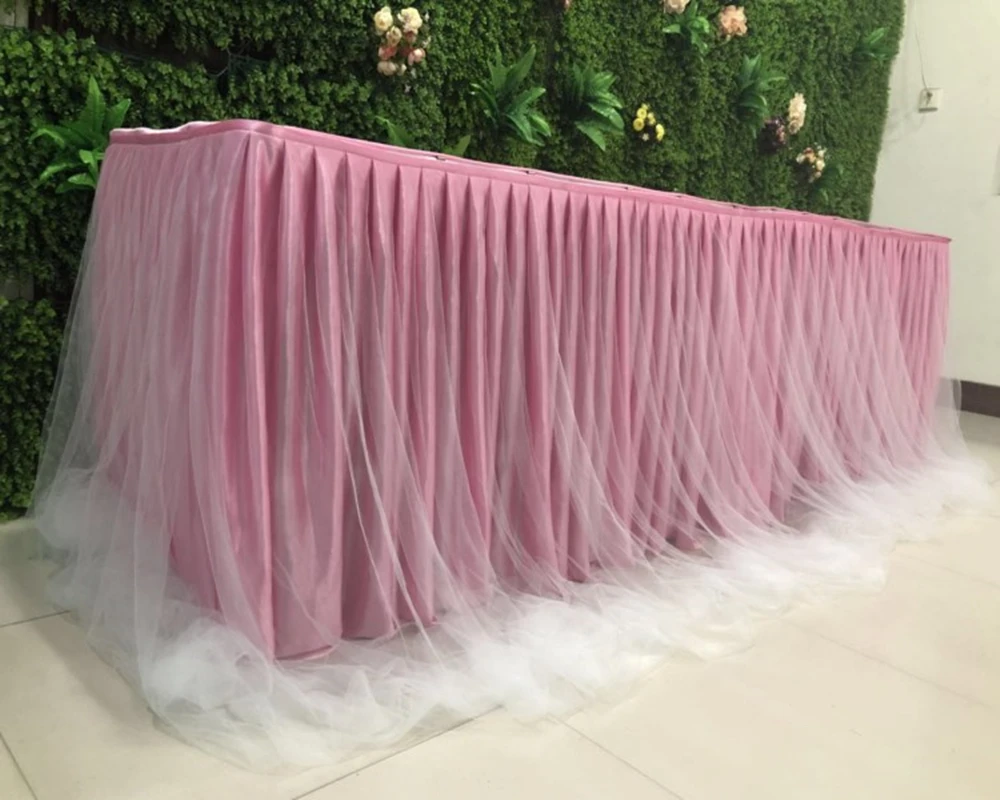 Настольная юбка из органзы ручной работы для вечерние ринки свадьбы украшения