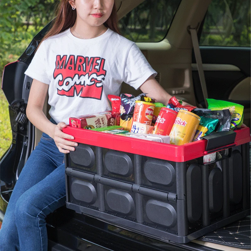 

Drive Auto Products Car Trunk Storage Organizer - Collapsible Multi-Compartment - Waterproof Adjustable Securing Straps