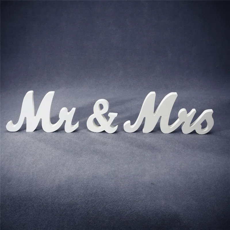 Деревянные Свадебные декоративные буквы алфавит слово Mr& Mrs отдельно стоящая Свадебная вечеринка украшение винтажный стол Декор