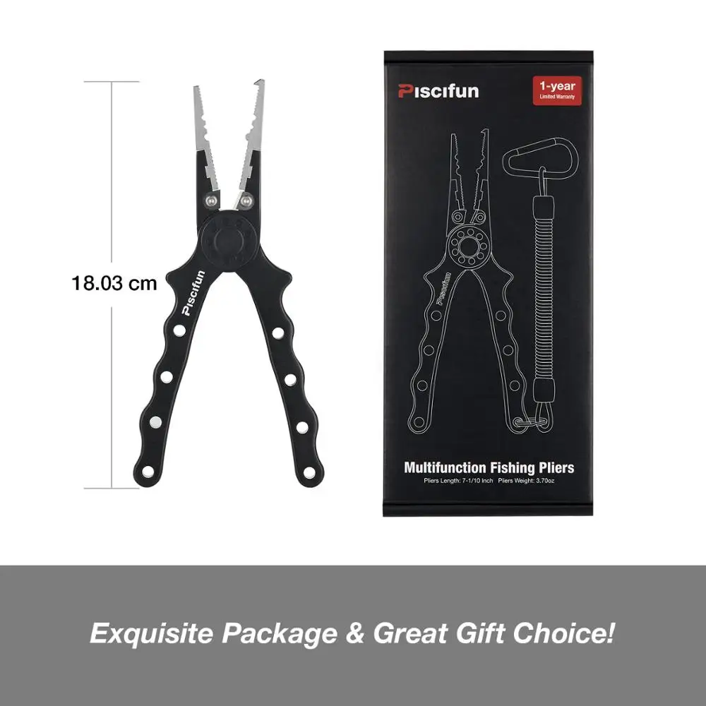 Piscifun 18 см алюминиевые рыболовные плоскогубцы многофункциональные плетеные