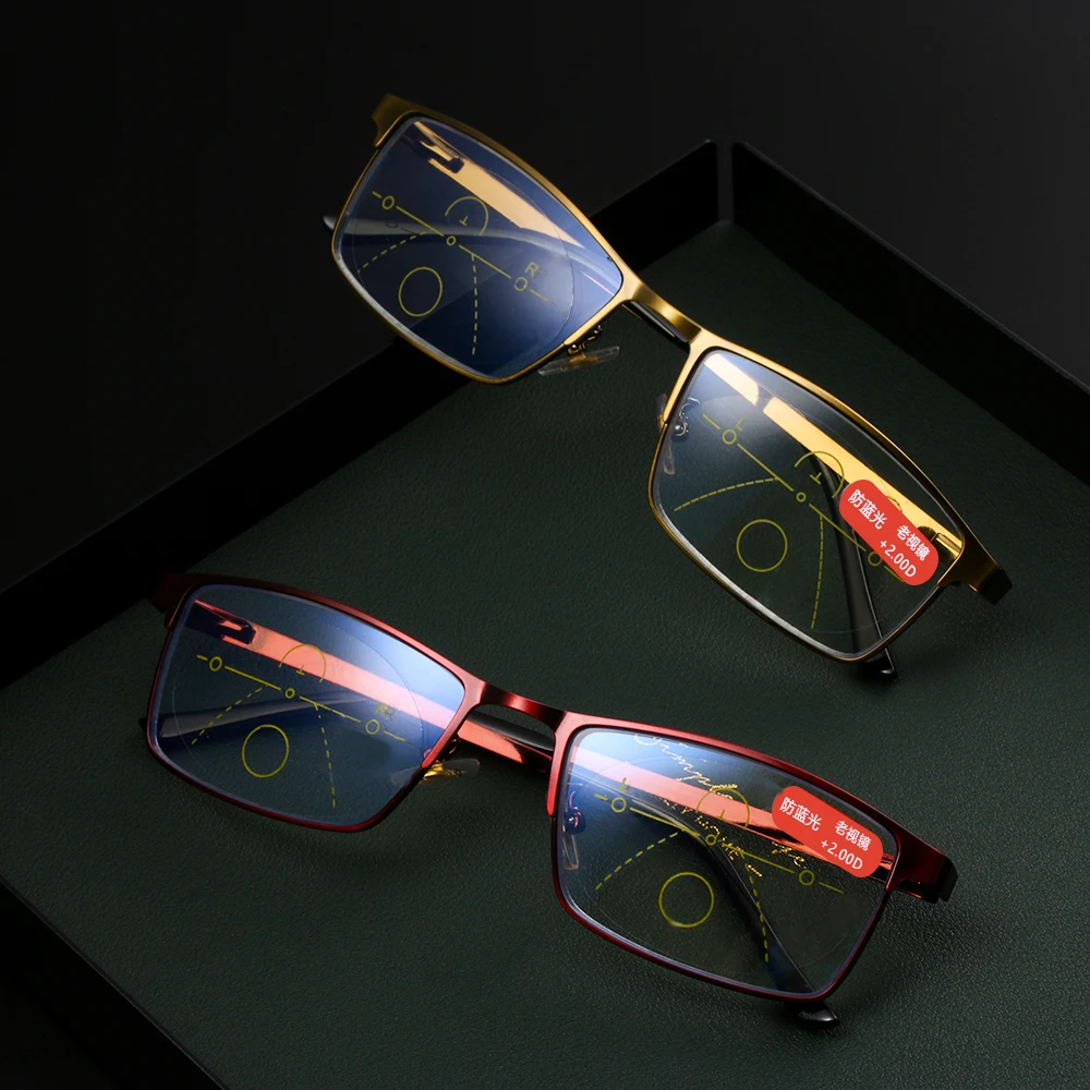 Прогрессивные Мультифокальные очки для чтения женщин и мужчин анти синий