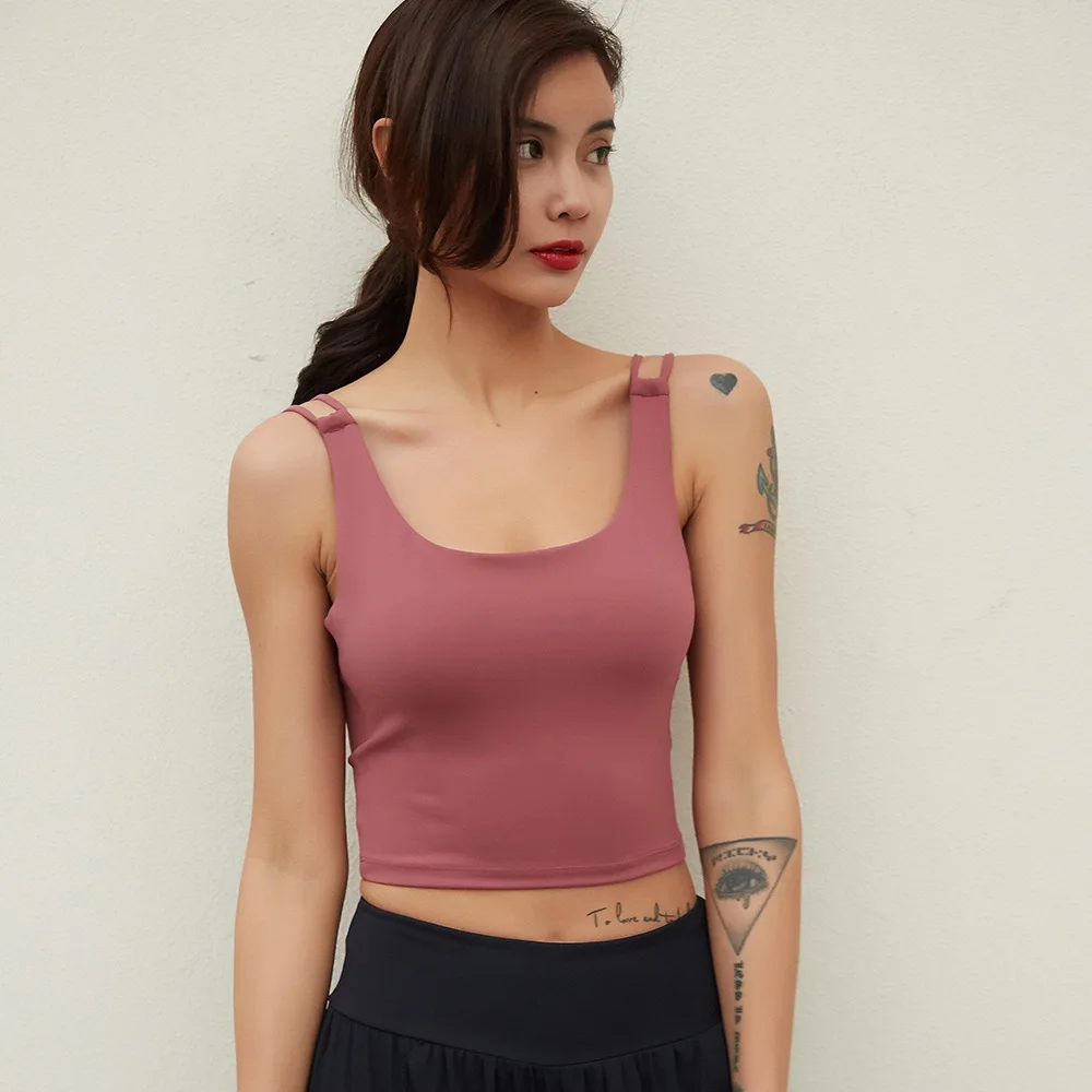 

Women Sexy Running Shockproof Gathering Top Backless Workout Tank Top Fitness Bra Underwear 3 Color Cross Sports Bra Yoga Vest