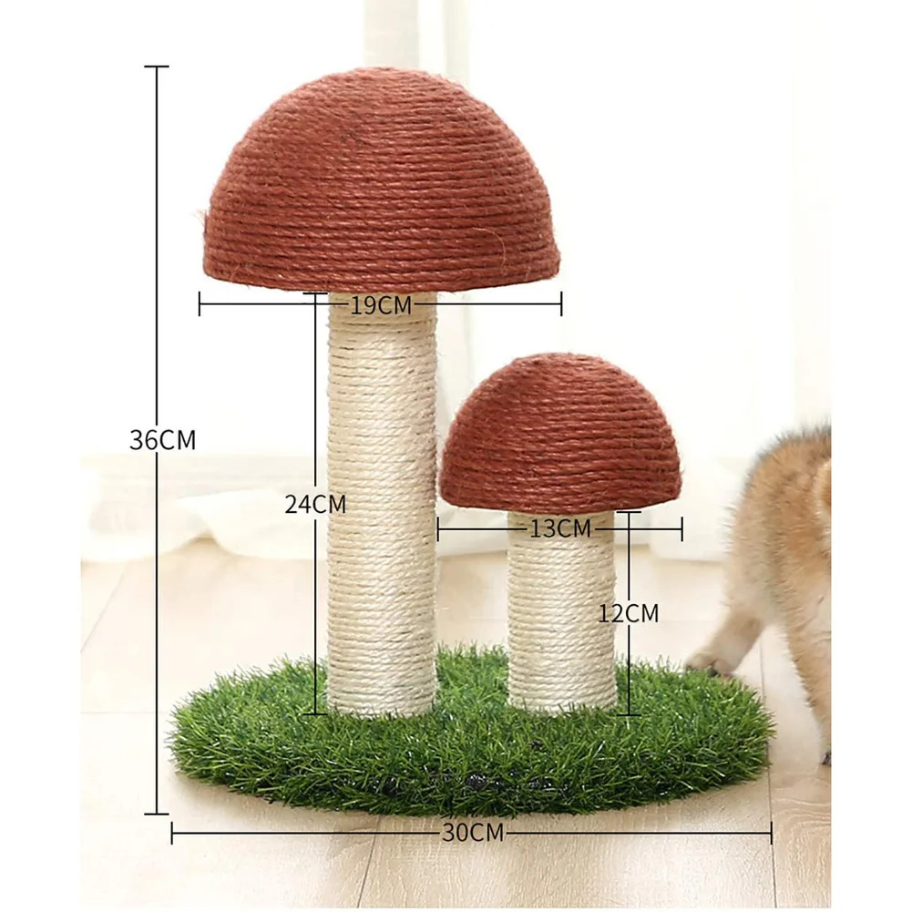 

Cat Climbing Tree Mushroom Shape Cat Scratching Post Grab Board Cat Scratcher Frame Sisal Rope Climbing Kitten Grinding Claw