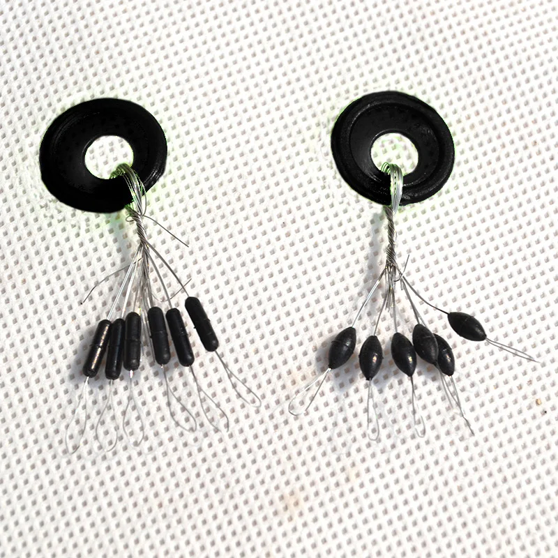 60 шт. 10 комплектов рыболовные черные резиновые стопор для поплавка рыбалки