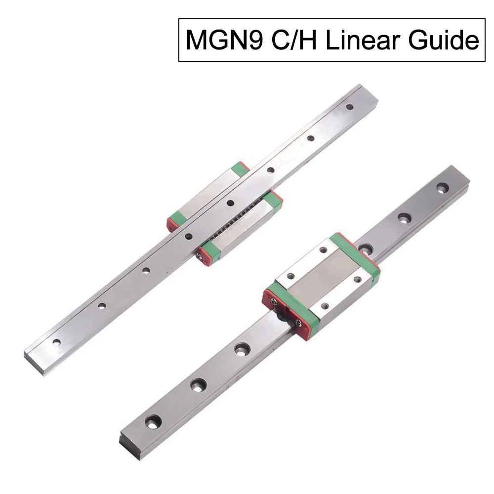 Линейные направляющие MGN9 100/150/200/250/300/350/400 мм линейный рельс 9 мм+ MGN9H/MGN9C линейный блок перевозки 3D-принтеры Запчасти для принтер Delta
