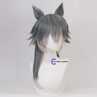 2020 new anime beastars legoshi wig wolf ears personified beasts cosplay gradient colors short bobo hair halloween