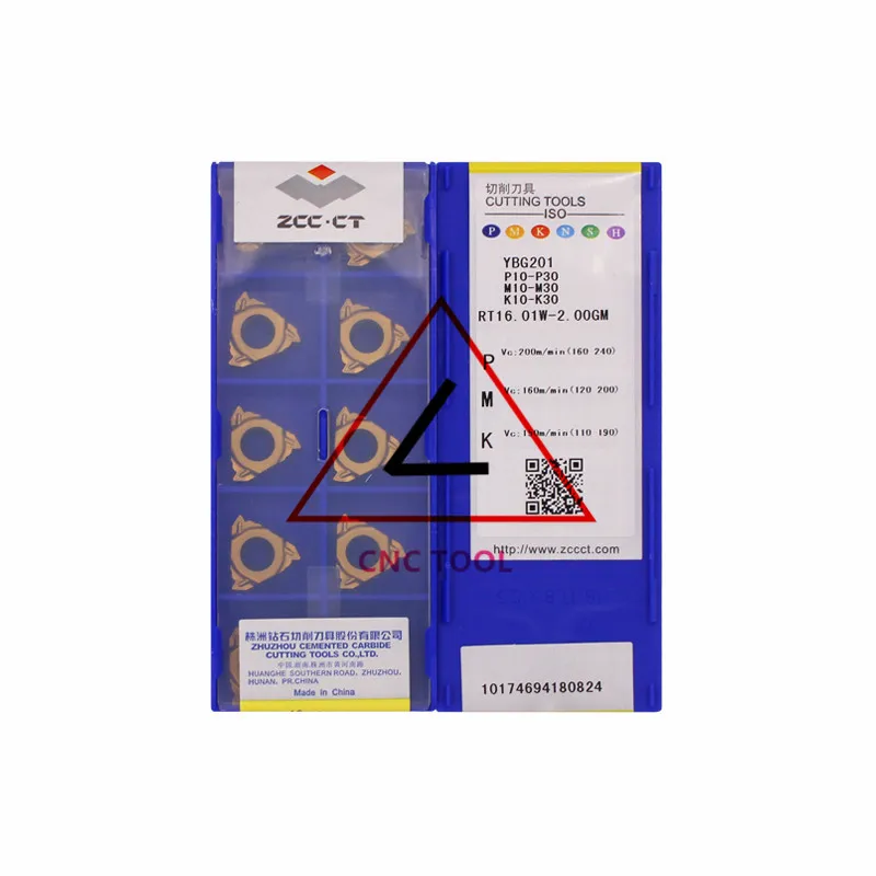 

Вставки для токарной обработки ZCCCT RT16.01W-2.00GM YBG201, 10 шт.