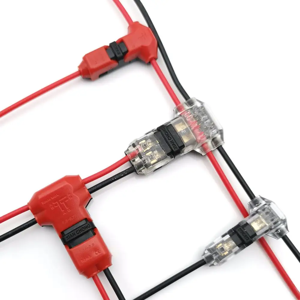 

5 шт. Новый 1/T тип 1pin 2pin Quick фиксатор соединения провода разъемы для клемм обжимной Электрический автомобильный аудио 24-18AWG набор проводов