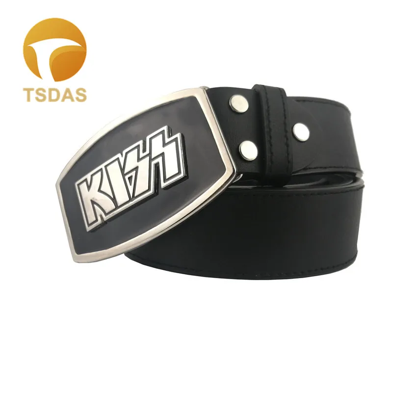 Модная пряжка для ремня KISS подходит для ремня шириной 4 см, металлическая пряжка для ремня из цинкового сплава с черным покрытием - Цвет: 3