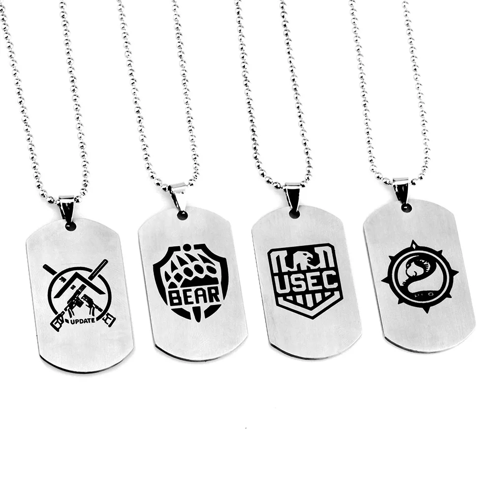 

Game Escape From Tarkov Keychains Accessories Stainless Steel Pendant Necklace Men and Women BEAR USEC Necklace Jewelry Gifts