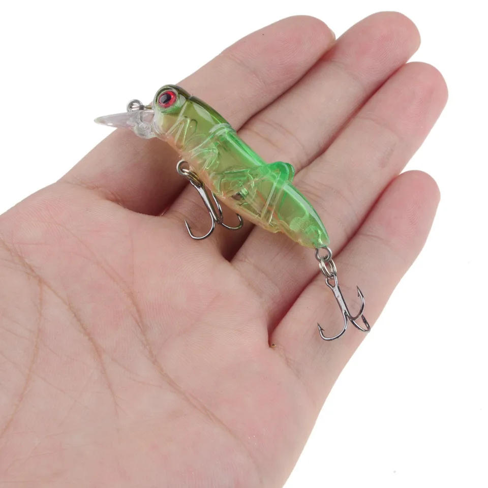 1-2pcs 55mm/3.5g insect fishing lures simulation grasshopper Wobblers Crankbaits Carp Hard Artificial squid bait Fishing Tackle | Спорт и