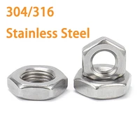 1 20pcs m3 m4 m5 m6 m8 m10 m12 m14 m16 m20 316 stainless steel 304 a2 70 stainless steel flat hex hexagon thin nut jam nut