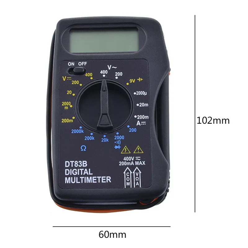 DT83B Pocket LCD Digital Multimeter Ammeter Voltmeter DC/AC Ohm Voltage Current Meters Tester Electrical | Инструменты