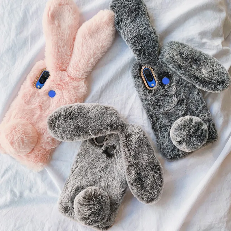 

Luxury Winter Fundas Lovely Plush Rabbit Case for Samsung Galaxy A21S M11 A11 A51 A41 A51 A71 A91 M31 M51 M30s A10S A20S Cover