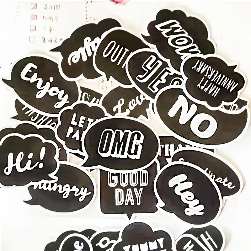 

33pcs Creative Kawaii Cute Cartoon English Message Scrapbooking Stickers /decorative Sticker /DIY Craft Photo Albums/Children