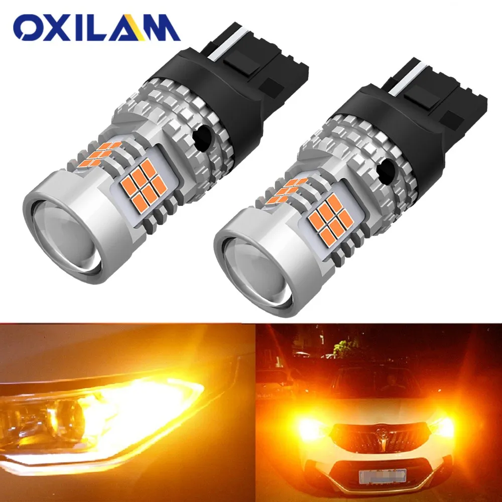 

2Pcs T20 WY21W LED Canbus No Error No Hyper Flash Turn Signal Light 1156 P21W BA15S BAU15S PY21W LED Bulb 7440 W21W LED Lamp 12V