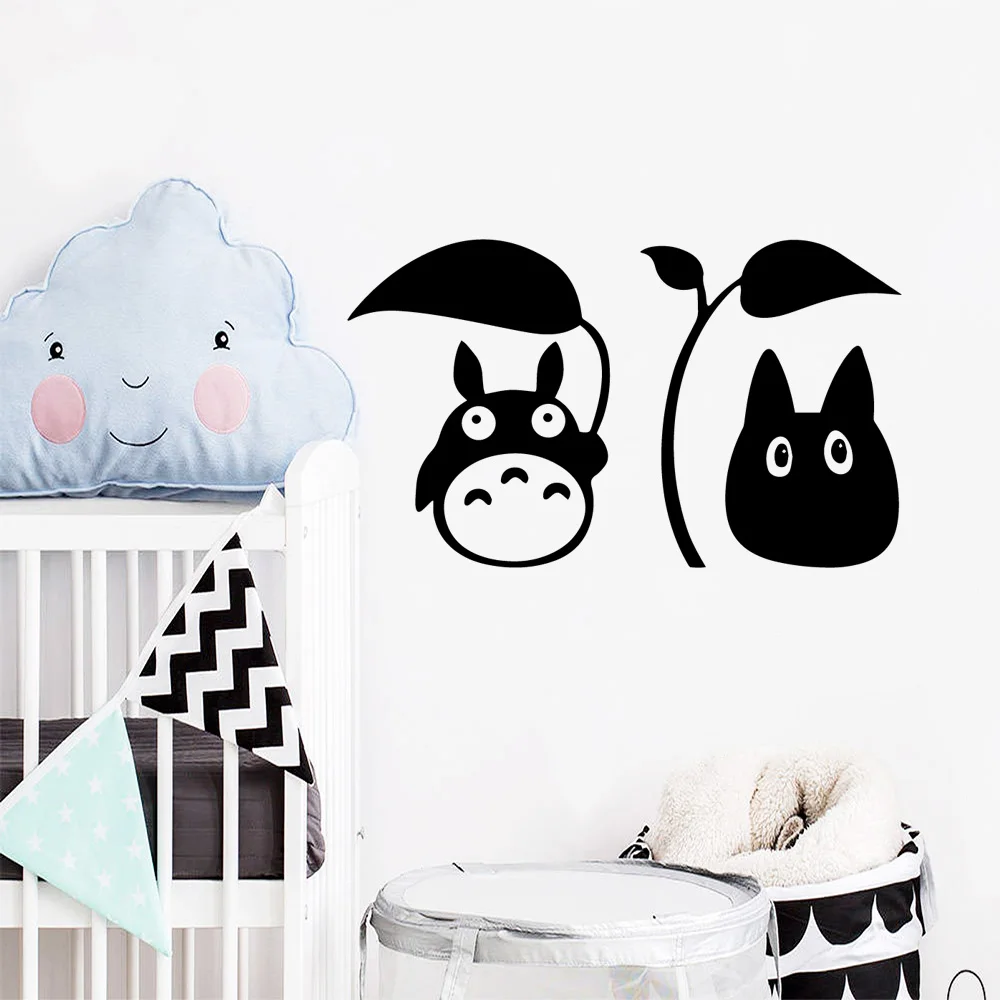 Настенная Наклейка Totoro японская аниме наклейка Настенный декор для детской