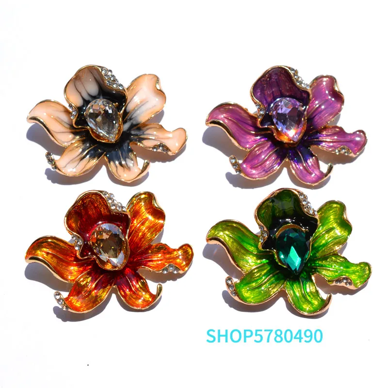 Женская брошь в форме цветка элегантная булавка с кристаллами Стразы для