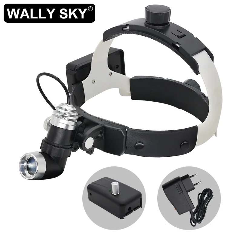 3W Dental Head Lamp Headband Dental Headlight Head Wearing Style Brightness Adjustable with Rechargeable Battery