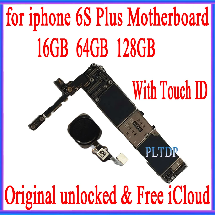 С полным чипом для iphone 6s plus материнская плата с/No Touch ID 100% Оригинал разблокирован