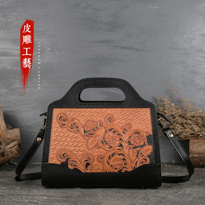

Women's handbag leather fashion women's bag temperament straddle bag women's Antique Handmade Bag