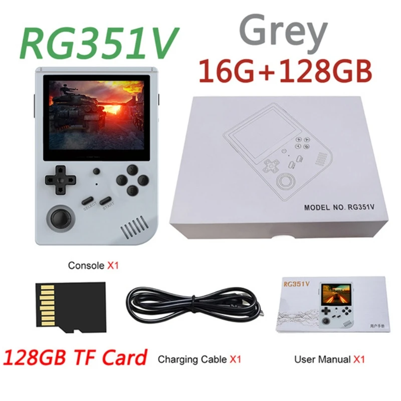 

2021 New RG351V 128G 3.5 inch Screen Game Console Retro Mini Portable Pocket Open Source System Handheld Games Console