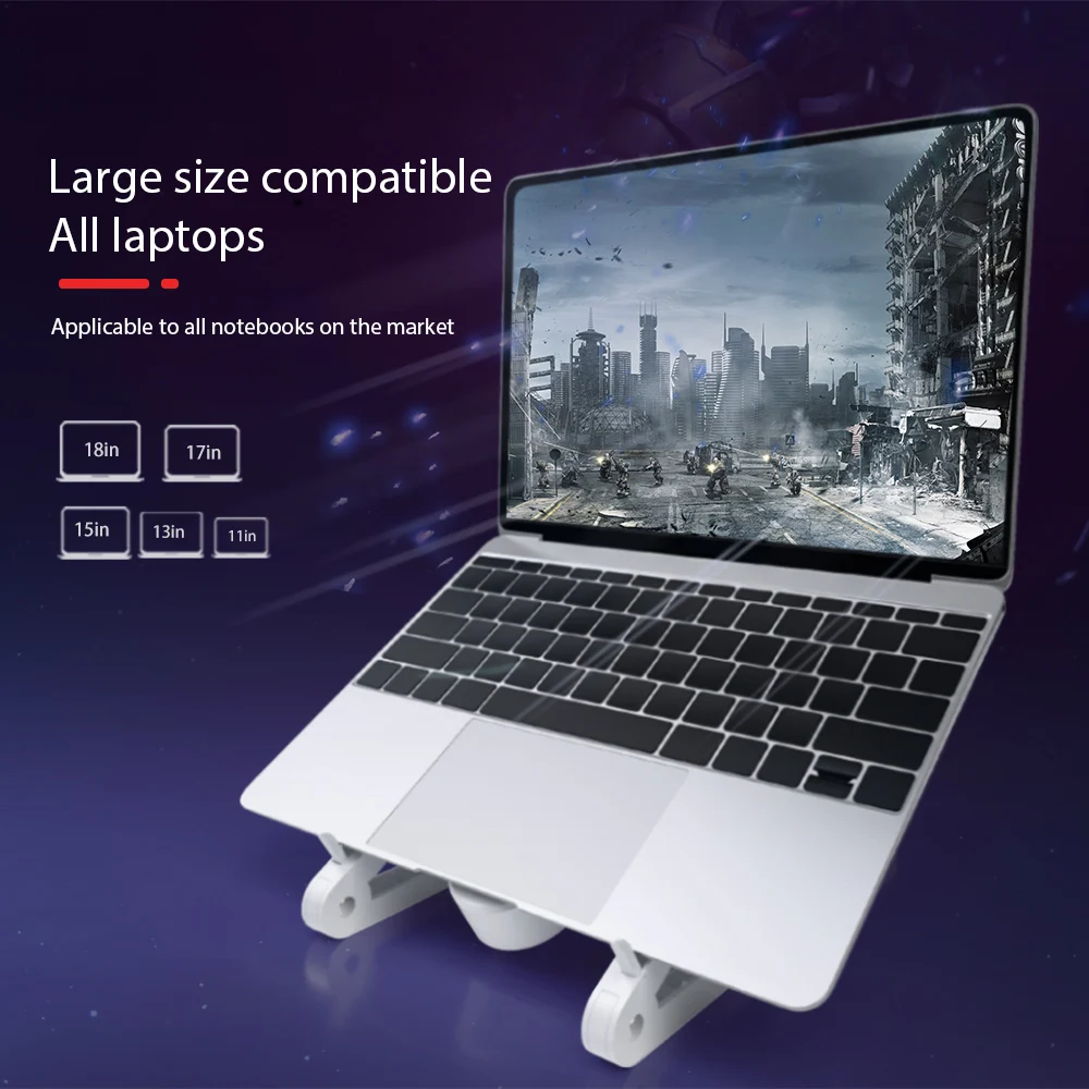

Laptop Stand Cooling Pad Riser for Laptop Stand Support Base with 4 Fans Folding Adjustable Holder Stand