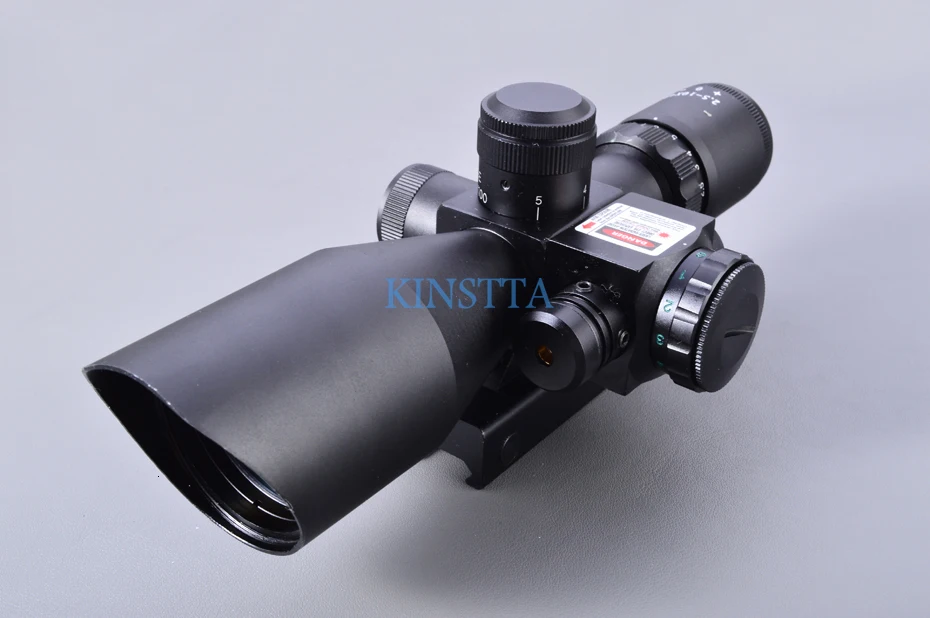 KINSTTA 2,5-10x40 двойной подсвечиваемый лазерный прицел для винтовки, солнцезащитный козырек с красным лазером для охоты CS Battle