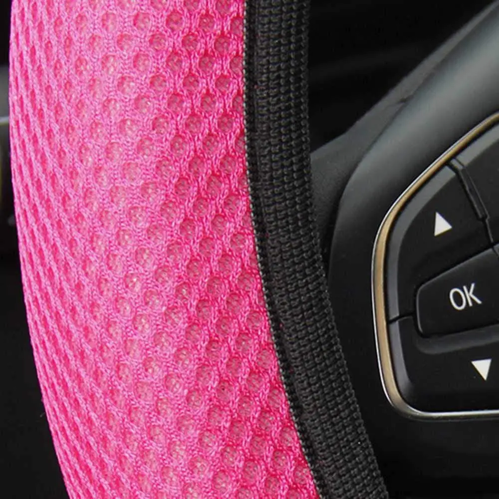 

15inch Car Steering Wheel Cover Three-Piece Breathable Auto Bumper Cover Non-Slip Wear-Resistant,Fit for Diameter 15inch