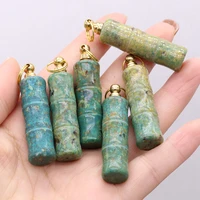 natural stone perfume bottle pendant charms natural phoenix pine essential oil diffuser pendant for women diy jewerly necklace
