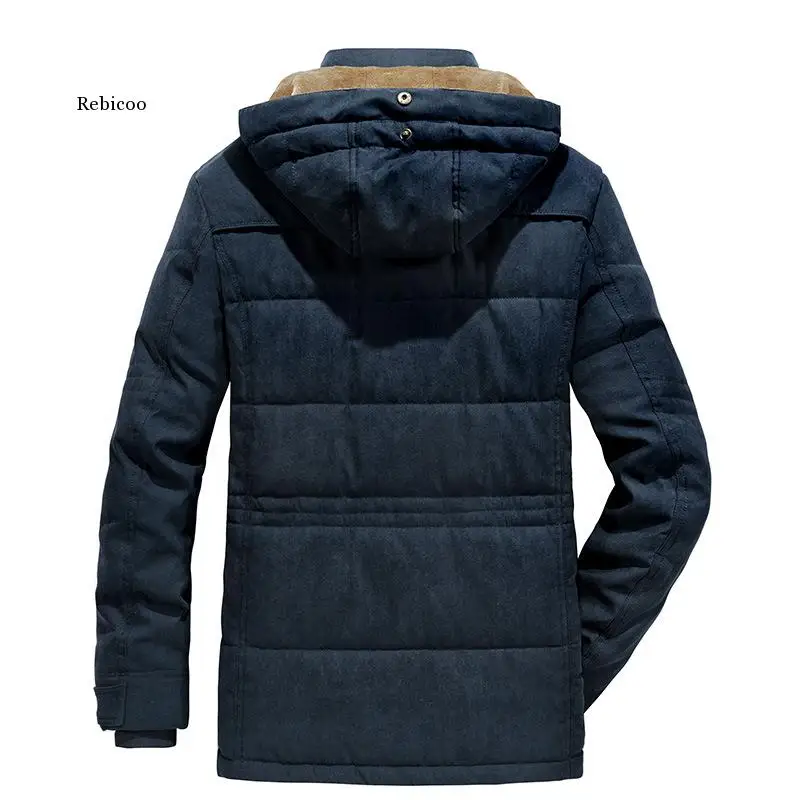 

New Men Warm Thick Parkas Jacket Winter Casual Waterproof Velvet Coat Male Outwear Windproof Hooded Parkas Overcoat Zipper