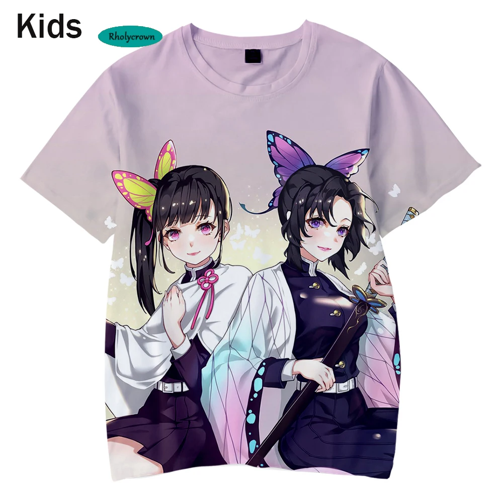 

Летняя детская футболка, 3D принт, топы для убийц демонов, футболка в стиле хип-хоп, новая детская комиксная футболка 3D Kimetsu no Yaiba