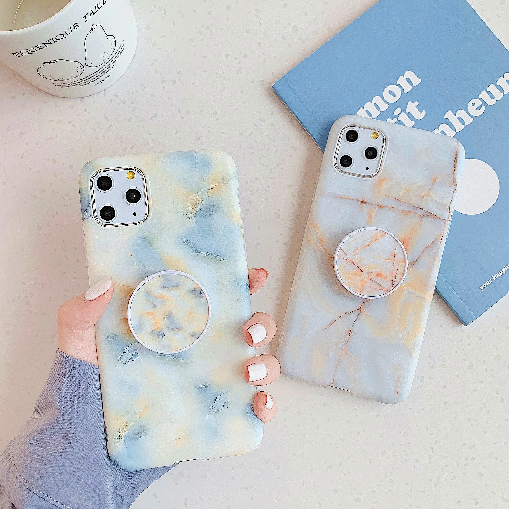 Роскошный Матовый мраморный Мягкий Силиконовый ТПУ чехол FeelMe для iPhone 12 Pro max 7 8Plus X