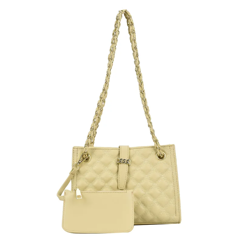 

High Quality Korean Ladies Rhombic Embroidery Thread Small Square Bag 2021 New Trendy Fashion Messenger Shoulder Chain Bag