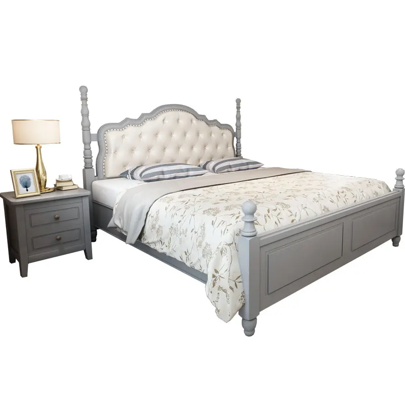 

Прямая поставка с завода, Европейский дуб, 1,8 м, двухместная кровать из массива дерева, высокий ящик, оптовая продажа