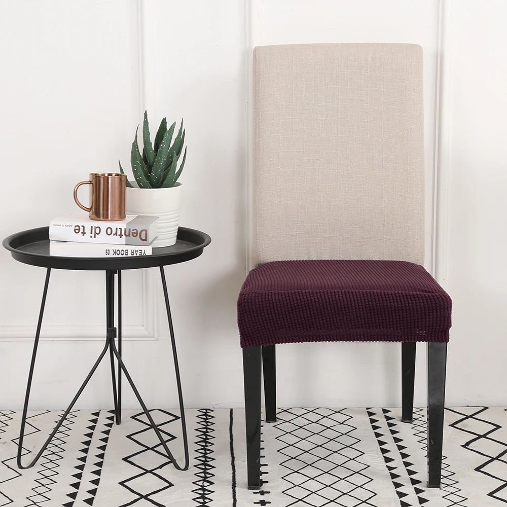 Современный спандекс эластичный Чехол для стула однотонное цветное сиденье