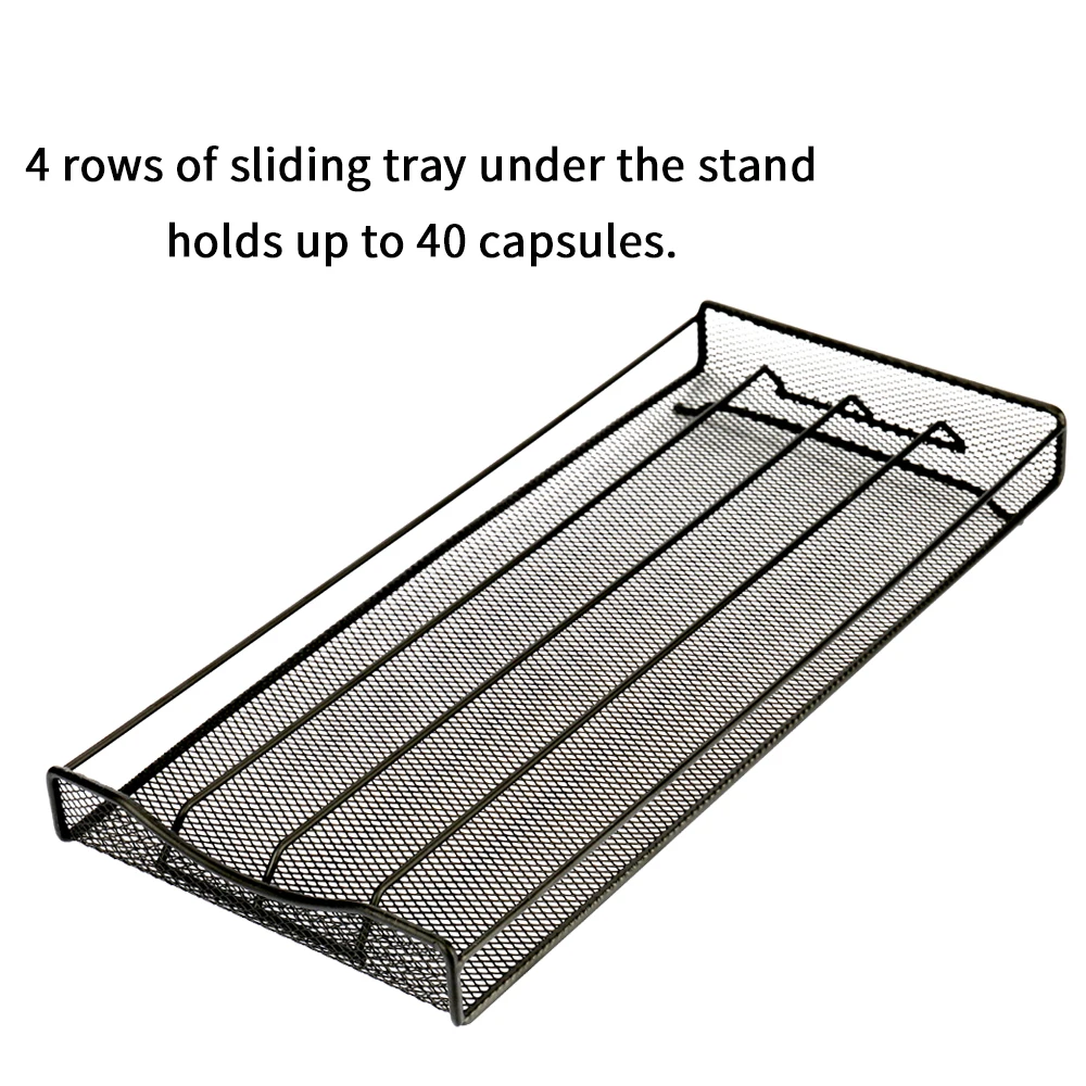 

New Capsule Coffee Pod Holder Tower Stand Rack Storage Metal Shelve Drawer Storage Rack For Table Bedroom Living Room