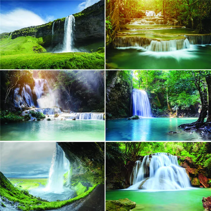 

Vinyl Custom Photography Backdrops Prop Waterfall Theme Photography Background HS20228-09
