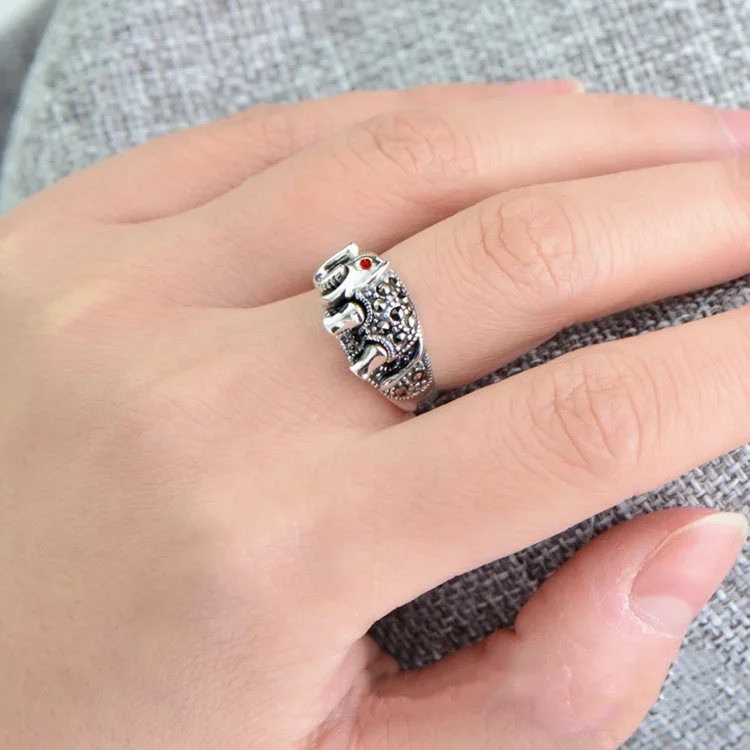 

Luxury Female Flower Adjustable Ring Charm Silver Color Engagement Ring Vintage Thin Open Wedding Rings For Women
